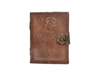 Handmade Charcoal Antique  Embossed Leather note book journal handmade book Embossed Note Book Diary